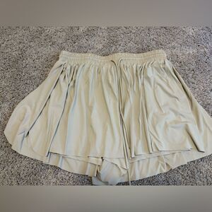 Wishlist Cream Colored Flutter Style Shorts